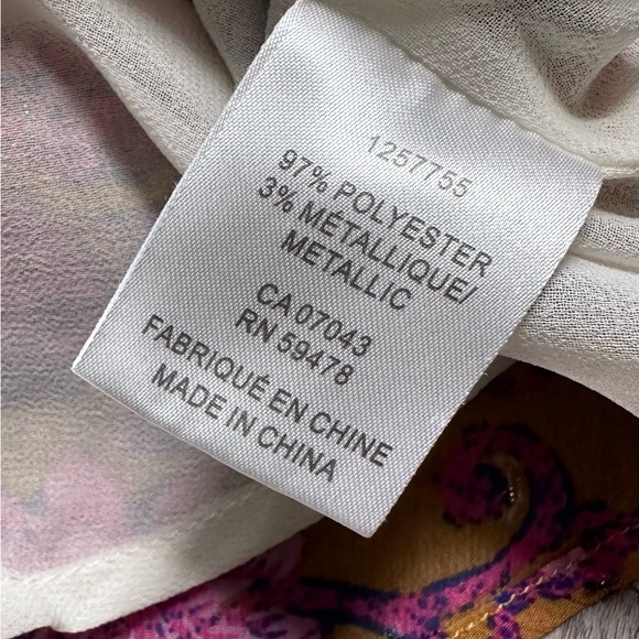 Joie Boho Ruffle Blue & White Paisley Floral Sleeveless Blouse - Picture 8 of 10